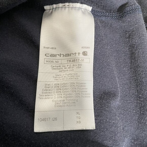 CARHARTT Force Long Sleeve Pocket T Shirt Relaxed Fit TK4617-M Navy Size XL - Picture 5 of 9